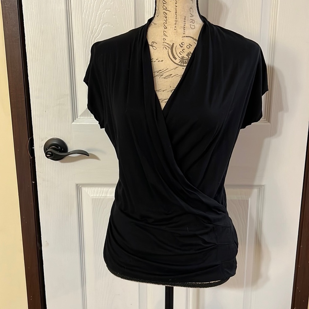 New York & Company black wrap top